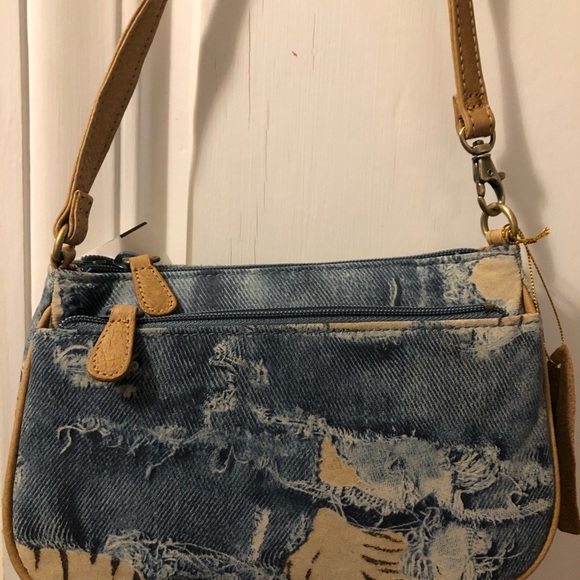 Mini denim safari print handbag - Picture 3 of 3